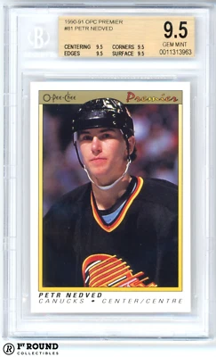 Tarjeta de novato Petr Nedved BGS 9,5: 1990-91 OPC Premier verdadera gema como nueva Foto 1 de 3