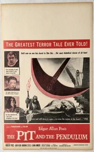 PIT AND THE PENDULUM Vincent Price Benton window card - Picture 1 of 1