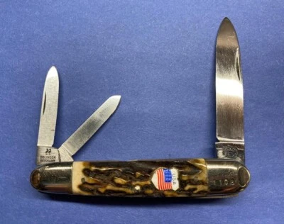 老式限量版接吻曲柄3刀片索林根德国“美国”徽章 — 第 1/4 张图片