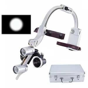 Dental 5W Dual LED Headlight Binocular Loupes 2.5X Wireless Surgery Magnifiers - Picture 1 of 12