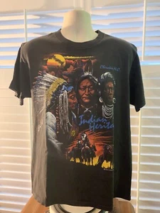 Vintage Cherokee N.C. Native American Indian Horse Trucker T Shirt Size L - Picture 1 of 11
