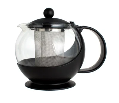 25 oz. Tempered Glass Tea Pot Infuser with Stainless Steel Basket - Image 1 of 4