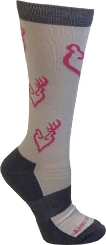 3 Pares, CALCETINES MARRONES BG DAMAS HEARTLAND PANTORRILLA GRIS MEDIO CON MARCA DE CIERVO ROSA  Foto 1 de 4