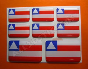 8 x 3D Stickers Resin Domed Flag Bahia - Adhesive Decal Vinyl - Picture 1 of 1