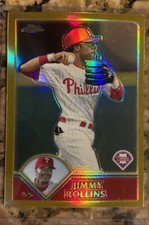 2003 Topps Chrome Gold Refractor #48 Jimmy Rollins 127/449