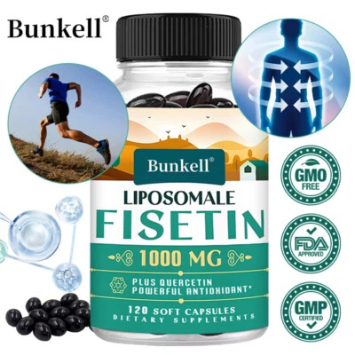 BUNKELL Liposomales Fisetin-Präparat, 1000 mg, plus Quercetin, starkes Antioxidans