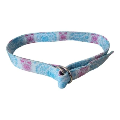 Oliver Green Light Blue &Hot  Pink Cotton Ribbon Belt M - Image 1 of 4