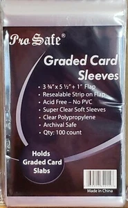 100 wiederverschließbare Graded Card Sleeves - Beckett BGS/BVG/PSA - säurefrei - PRO SAFE - Bild 1 von 1