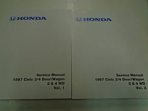 1987 Honda Civic Hatchback Sedan Wagon Reparación Servicio Taller Manual Nuevo - Imagen 1 de 8