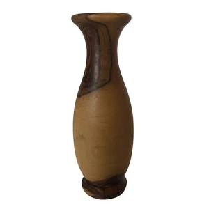 Miniature Wood Hand Turned Bud Vase Small 3 3/4" - Picture 1 of 4