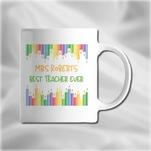 Personalised Mug Teacher Thank you Gift End of Term Leaving Present Pencil TMUG8 - Picture 1 of 2