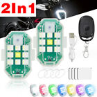 2xRechargeable Flashing Lights Wireless LED Strobe Light Motorcycle Car Bike>