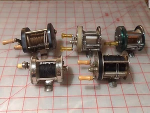 Lot of 5 Vtg Fishing Reels Shakespeare, AF Meisselbach & Bro & 1 Unkn w/parts -A - Picture 1 of 3