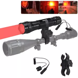 Rechargeable Red Light Flashlight, IP65 Waterproof Red Night Torch for Hunting - Picture 1 of 13