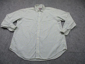 Vineyard Vines Shirt Mens Large Yellow Blue Plaid Button Up Whale - Picture 1 of 8