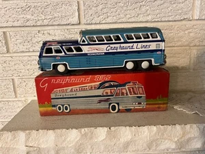 Antique HS Harusame  Tin Friction  11" Greyhound SceniCruiser c box NM - Picture 1 of 5