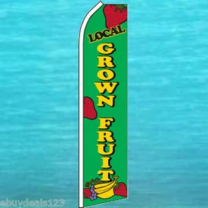 LOCAL GROWN FRUIT FLUTTER FLAG Feather Swooper Tall Advertising Sign Banner 1813 - Picture 1 of 5