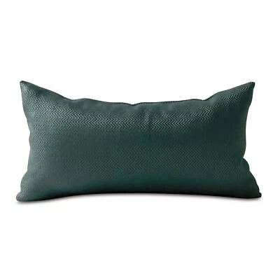 Funda de almohada lumbar tejida en espiga verde azulado 11x21 Foto 1 de 4