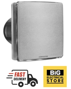 Airmaster 100mm 4 Inch Bathroom Extractor Timer Fan Stainless Steel Chrome LED - Picture 1 of 2