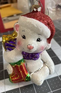 Christopher Radko scintillante luminoso Radko animale ornamento in vetro U269F - Foto 1 di 12