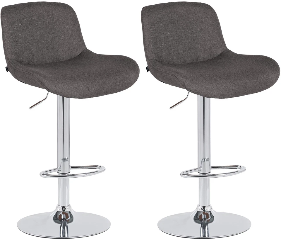 #R134035/2711 2x Barhocker Solon Chrom Stoff dunkelgrau Küchenhocker Barstuhl - Bild 1 von 1