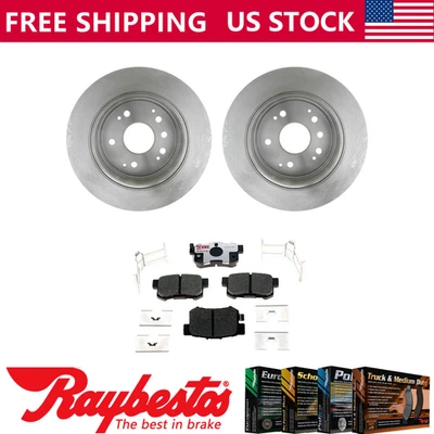 Комплект задних тормозных дисков и гибридных тормозных колодок Raybestos для Honda Element 2003-2011 годов выпуска - Изображение 1 из 4