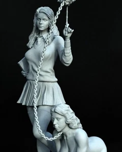 Resin Figur Modellbausatz sexy NSFW Schulmädchen im Maßstab 1:24 unbemalt & ungebaut - Bild 1 von 3