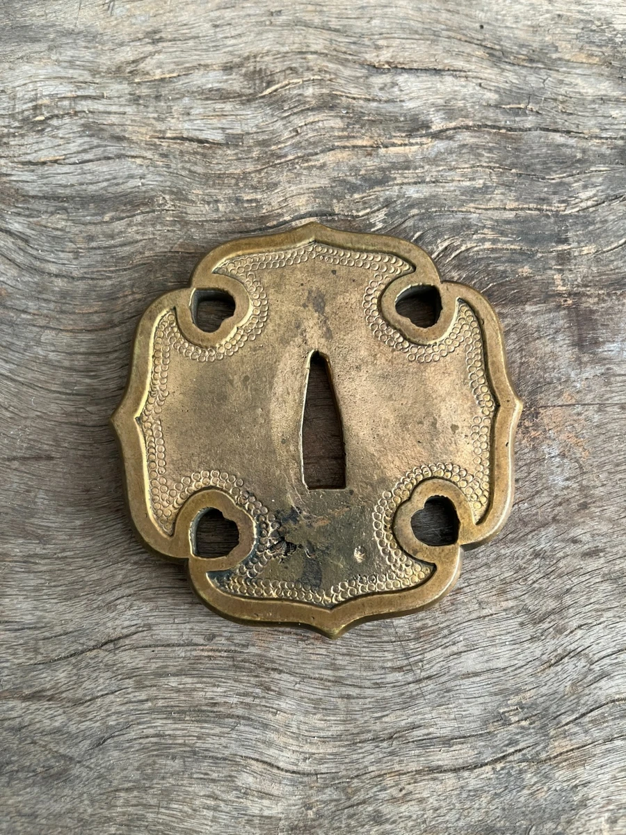 黄铜古董日本刀镡| eBay