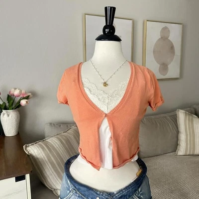 RVCA Peach Cropped Cardigan - Image 1 of 3