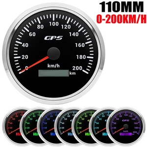 110mm GPS Speedometer 0-200KM/H Gauge for Motorcycles Boat Car ATV Waterproof - Picture 1 of 18