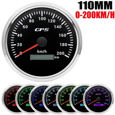 110mm GPS Speedometer 0-200KM/H Gauge for Motorcycles Boat Car ATV Waterproof - Image 1 of 4