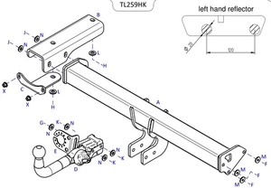 Towtrust horizontal abnehmbare Anhängerkupplung für Land Rover Freelander 2 2006 bis 2015 - Bild 1 von 8