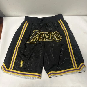 Pantalones Cortos Just Don Lakers NBA Negro Malla Dorado Púrpura Retro Baloncesto Para Hombres Talla M - Imagen 1 de 10
