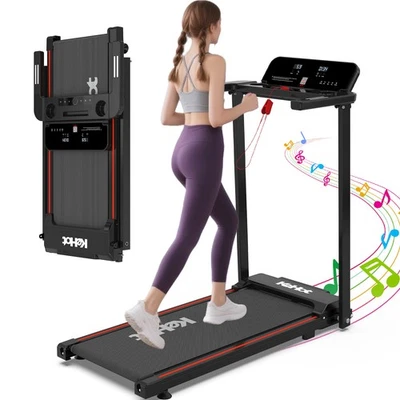 KEHOT Elektrisches Laufband 12 Voreingestellte Programme mit Armlehnen, Getränkehalter