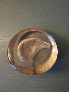 Vintage Lead Crystal Eagle PaperWeight, Round-Very Good - Picture 1 of 5