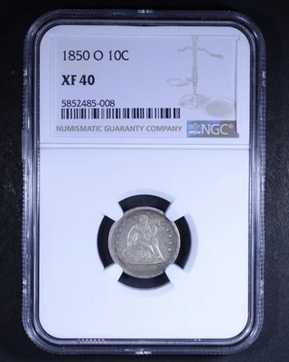 1850-O Seated Liberty Dime - 10c NGC XF40 - Nice Coin! - Image 1 of 4