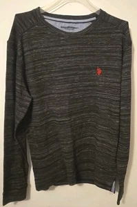 Us Polo Assn Men Space Dye Crew Neck Thermal Shirt M LONG SLEEVE - Picture 1 of 2