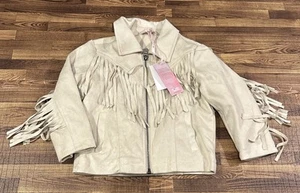 Fonria Toddler Girls' Solid Fringe Jacket - TFRNG-JKT-STN STONE BEIGE 3T NWT - Picture 1 of 4