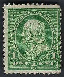 USA 1898 Scott #279 deep green 1¢ Franklin MH PG watermark visible - Picture 1 of 2