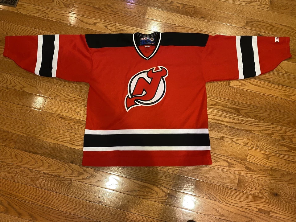 Vintage 1990s New Jersey Devils NHL Men’s XXL Hockey Jersey CCM Air-Knit MIC Red - Image 1 of 4