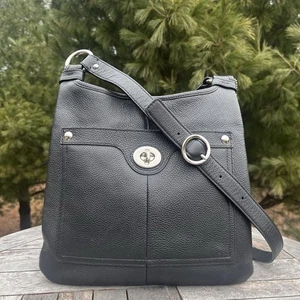 Coach Penelope Crossbody Handtasche Schwarz Pebbled Leder Schultertasche Silber Akzente - Bild 1 von 10