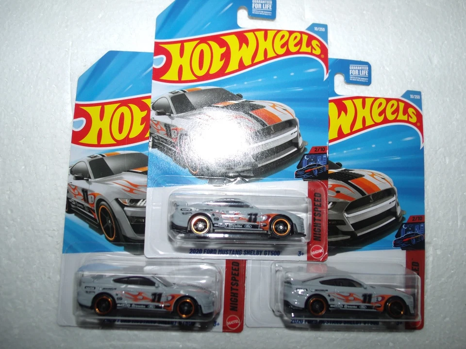 Hot Wheels 2026 Newest Color 2020 Ford Mustang Shelby GT500 Lot Of 3 VHTF - Image 1 of 1
