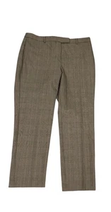 Neu mit Etikett Talbots hochtaillierte gerade Hose neutrale Farbe kariert Anzughose Größe 14 - Bild 1 von 5