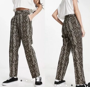 Dickies Camden braun Schlangenmuster gerades Bein khaki Hose Größe 10 neu mit Etikett - Bild 1 von 8
