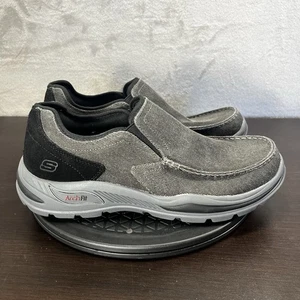 Skechers Herren Größe 10,5 Arch Fit Motley-Rolens Slipper Grau Freizeitschuhe - Bild 1 von 10