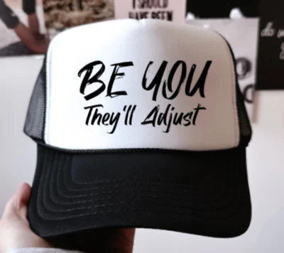 Be You, They'll Adjust, Black, Men's and Women's Otto Brand Trucker Hat - Image 1 of 4