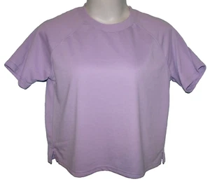 Just Be Solid Purple Lilac Crew Neck Oversized Short Sleeve Knit Blouse Size XL - Picture 1 of 6