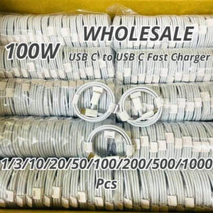 USB C to USB C Cable 100W Type C Fast Charger Cord For iPhone 15 16 Samsung Lot - Picture 1 of 8