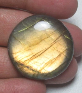 Natural Labradorite Round Cabochon 62.30 Cts Smooth Gemstone Cabochon J 4208 - Picture 1 of 5