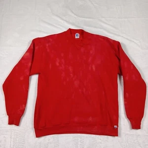 Vintage 90s Russell Athletic Sweater Mens XL Red Crew Neck Reverse Dye USA - Picture 1 of 11
